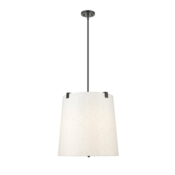 Weston Pendant, 5-Light, 18 In.W X 18 In.H, Matte Black/Cream